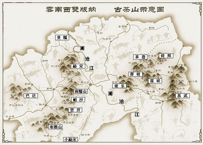 西双版納 古茶山示意図