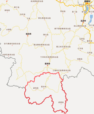 雲南省の地図